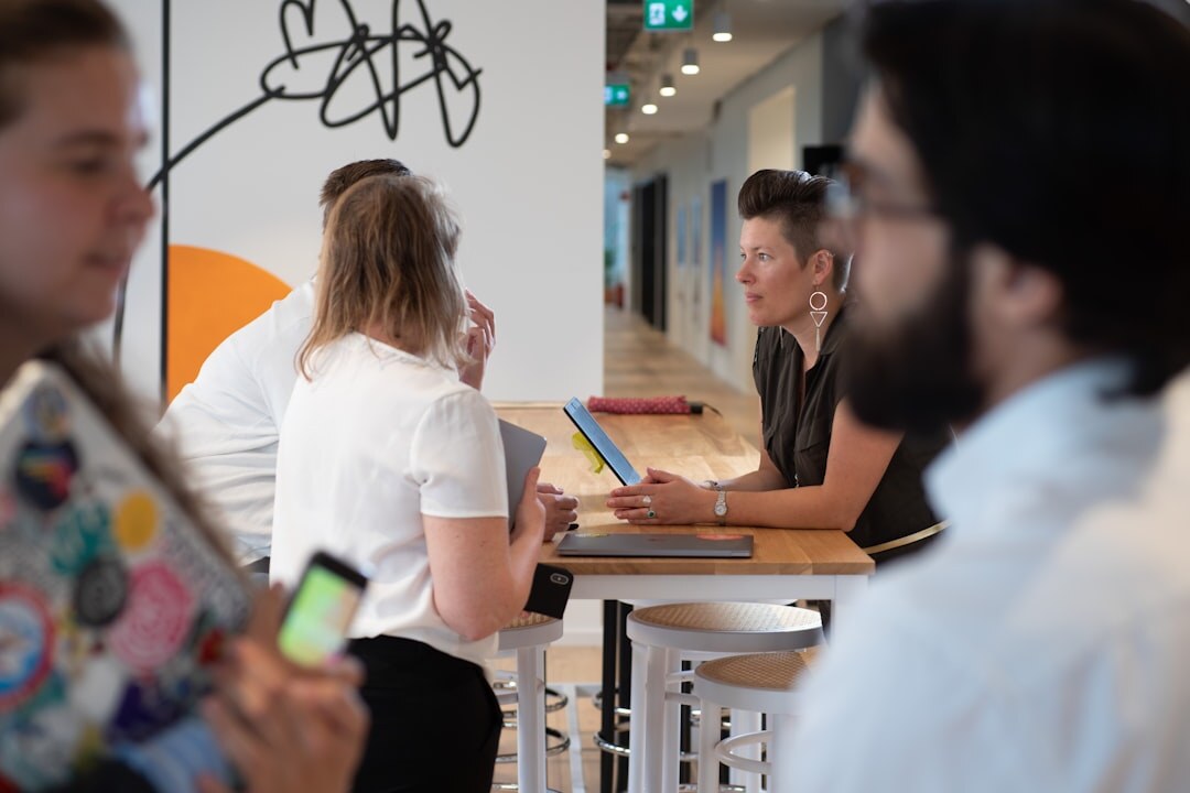 Modern startup office with young team collaborating